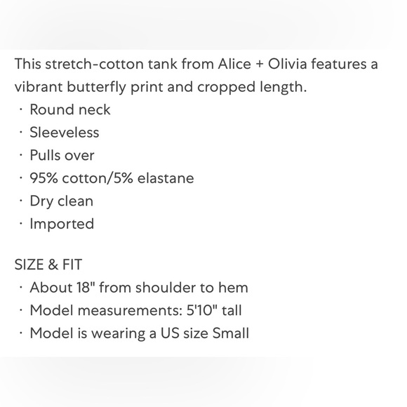 Alice + Olivia Allen Butterfly Rib-Knit Tank - Picture 4 of 4